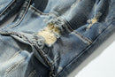 Shredded jeans. Denim,Distressed,Jeans,Slim