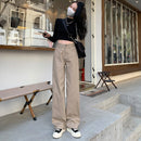 Women's Plush Thick Mopping Wide-leg Jeans.