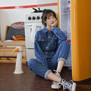 Spring and Autumn High Waist Slimming Denim Jumpsuit Women. Cotton,Denim,Jumpsuit