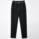 Autumn And Winter Middle-Aged Ladies Plus Velvet Jeans.