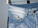 European And American Stitching Color-blocking Stretch-footed Men's Jeans. Denim,Jeans