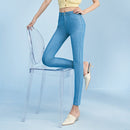 Fashion Simple Ladies Ice Silk Soft Jeans.