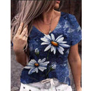 Women's Summer Print Pattern Top Short Sleeved T-Shirt. Floral,Shirt,top