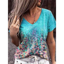 Women's Summer Print Pattern Top Short Sleeved T-Shirt. Floral,Shirt,top
