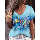 Women's Summer Print Pattern Top Short Sleeved T-Shirt. Floral,Shirt,top