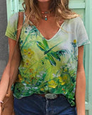 Foreign Trade Tie-Dye Printing Loose Amazon Women's Blouse. Shirt,Tie-dye,top