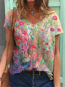 Foreign Trade Tie-Dye Printing Loose Amazon Women's Blouse. Shirt,Tie-dye,top