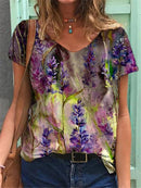Foreign Trade Tie-Dye Printing Loose Amazon Women's Blouse. Shirt,Tie-dye,top