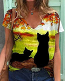 Foreign Trade Tie-Dye Printing Loose Amazon Women's Blouse. Shirt,Tie-dye,top