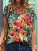 Foreign Trade Tie-Dye Printing Loose Amazon Women's Blouse. Shirt,Tie-dye,top