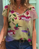 Foreign Trade Tie-Dye Printing Loose Amazon Women's Blouse. Shirt,Tie-dye,top