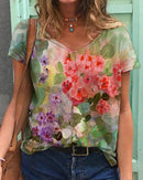 Foreign Trade Tie-Dye Printing Loose Amazon Women's Blouse. Shirt,Tie-dye,top