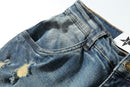 Shredded jeans. Denim,Distressed,Jeans,Slim