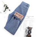 Fleece Jeans Women's Loose Straight-leg Pants. Jeans