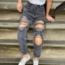 Ripped Holes Ladies Jeans.