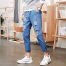 Men's Ripped Thigh Jeans. Cotton,Denim,Jeans,ripped