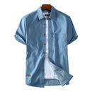 Men's Denim Short Sleeve Shirt. Denim,Shirt,Short Sleeve