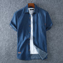 Men's Denim Short Sleeve Shirt. Denim,Shirt,Short Sleeve