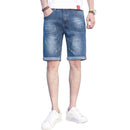 Men's Slim Fit Elastic Denim Shorts. Cotton,Denim,Shorts