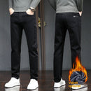 Men's Autumn And Winter Fleece Lined Thick Jeans. Cotton,Denim,Fleece,Jeans,Lined,Thick