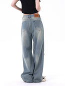 Men's And Women's Same Style American Make Old Ripped Straight Casual Jeans. ripped,Straight,Unisex,Worn