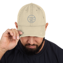 Distressed Finish Dad Hat. Bag,Cotton,Denim