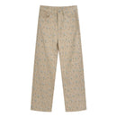 Refreshing Retro Small Floral Casual Loose Fitting Straight Tube Light Colored High Waisted Jeans For Women