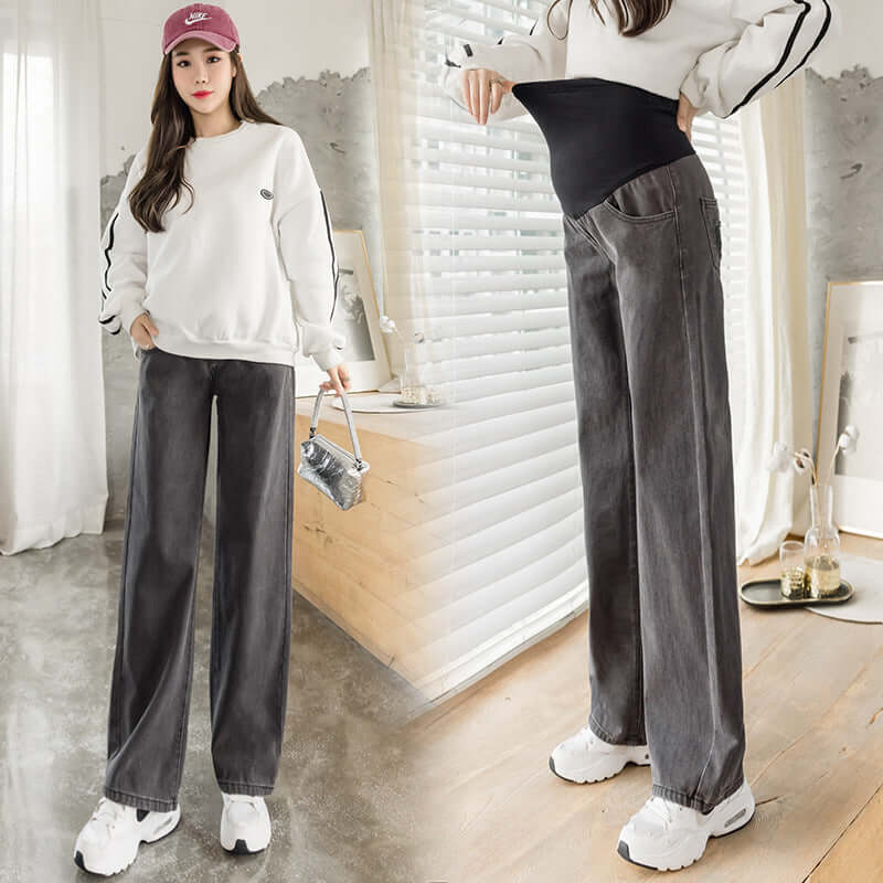 Ladies Maternity Jeans Spring Autumn Loose Casual.