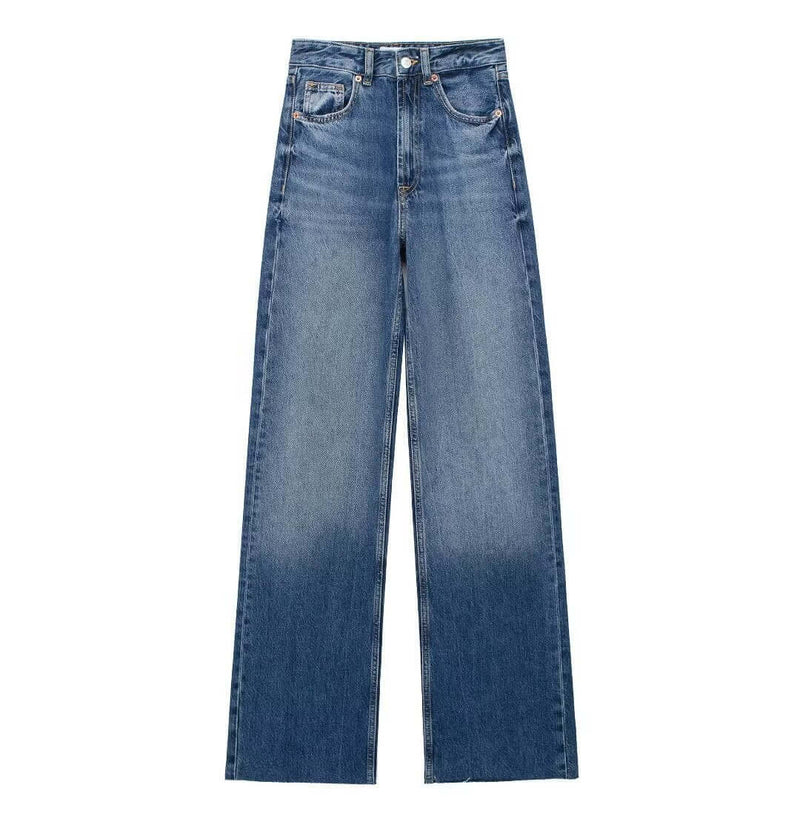 Maillard High Waist Loose Wide Legs Jeans.