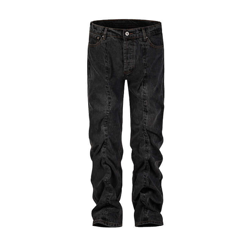 Twisted Fashion Washed Straight Casual Jeans. Denim,Jeans,Straight,Twist