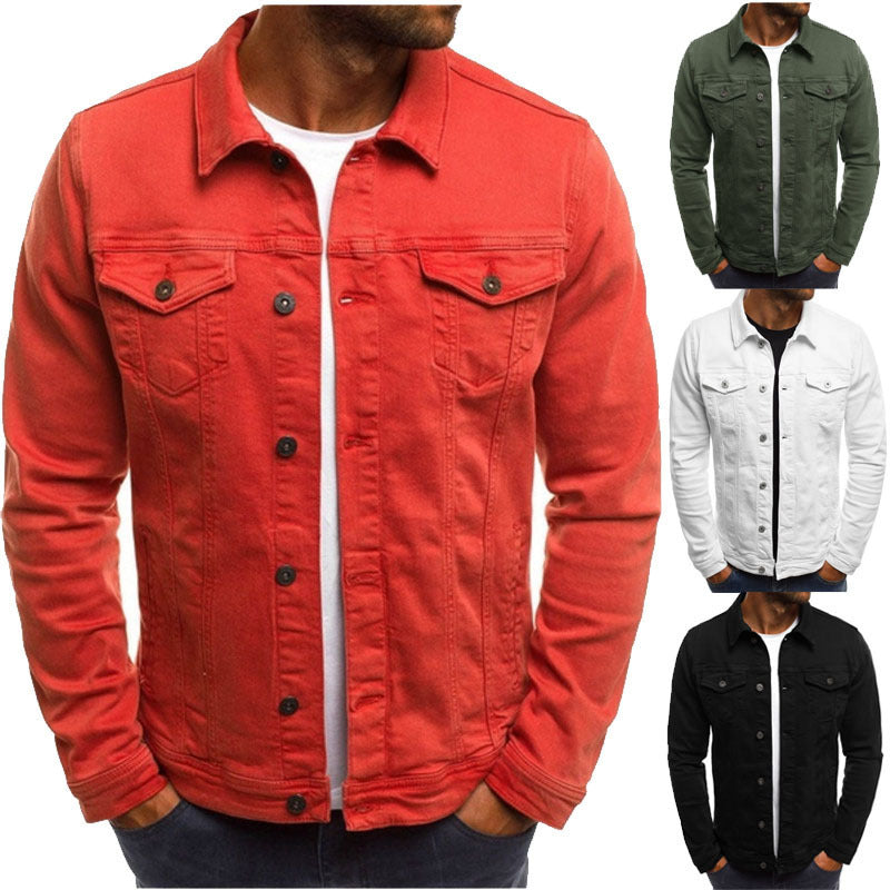 Casual Men's Denim Jacket Button Shirt. Cotton,Denim,Jacket,Shirt