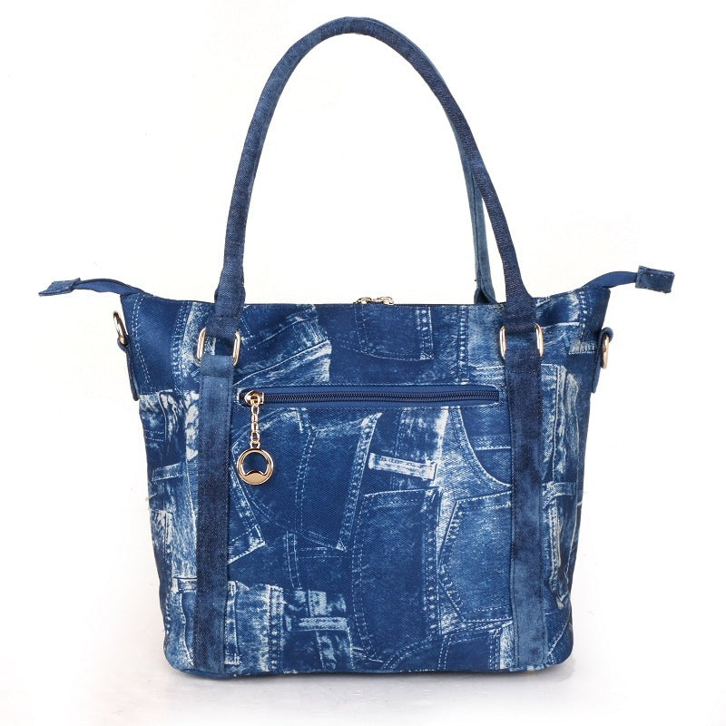 Washed Nostalgic Denim Bag. Bag,Cotton,Denim