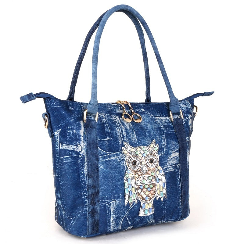 Washed Nostalgic Denim Bag. Bag,Cotton,Denim