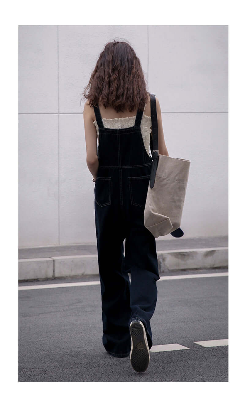 Retro denim overalls. Cotton,Denim,Jumpsuit