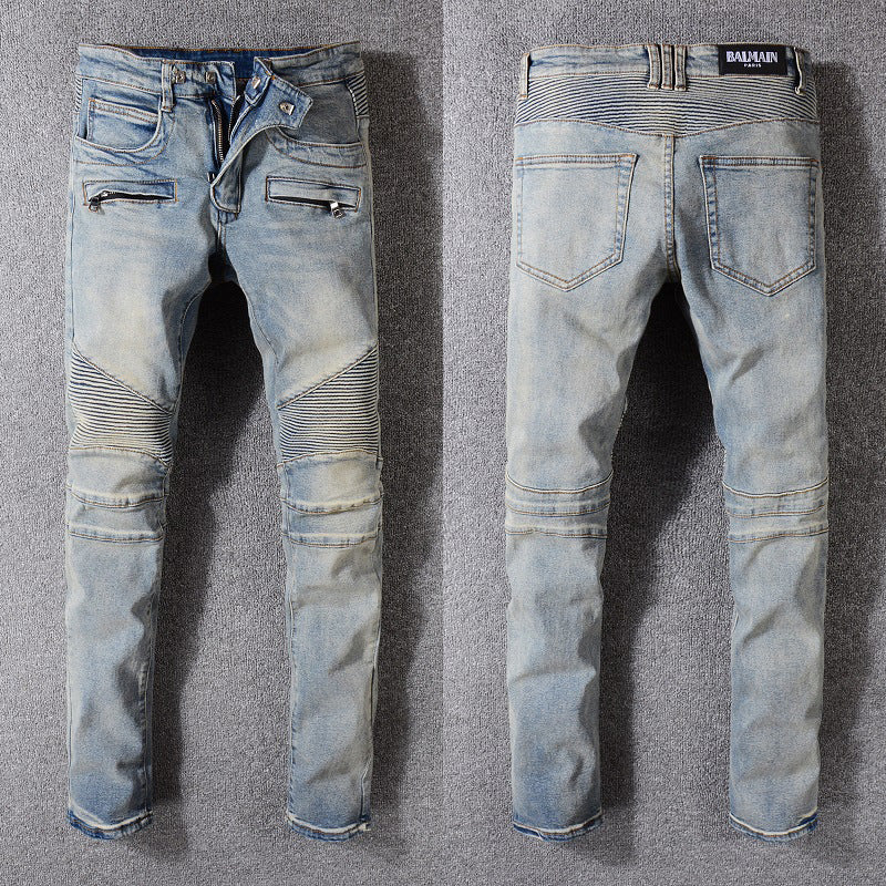 Biker Jeans. Biker,Denim,Faded,Jeans