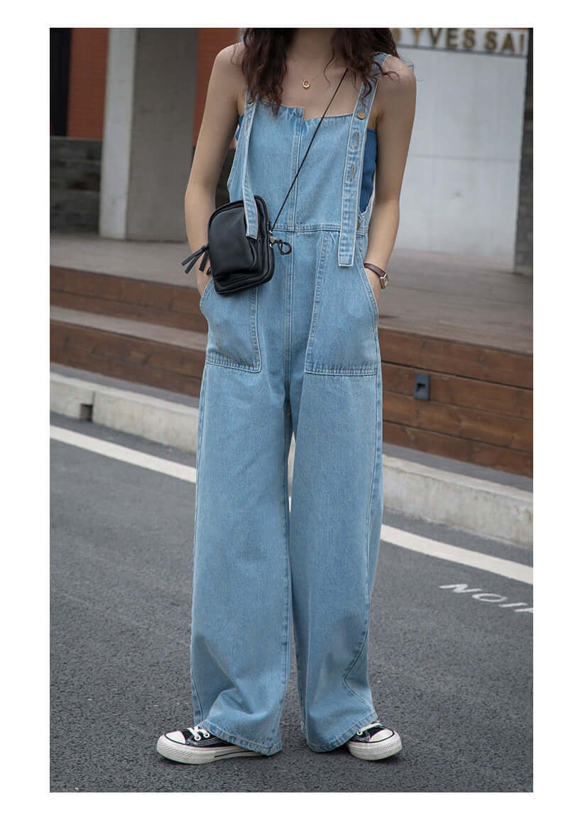 Retro denim overalls. Cotton,Denim,Jumpsuit