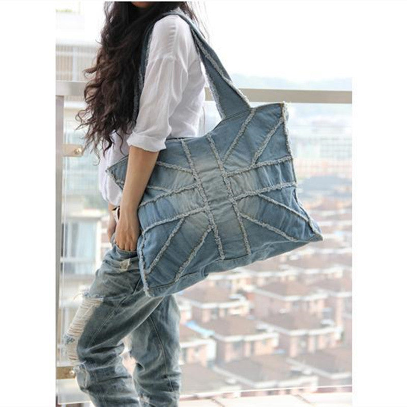 Denim 'Washed Rice' Bag. Bag,Cotton,Denim