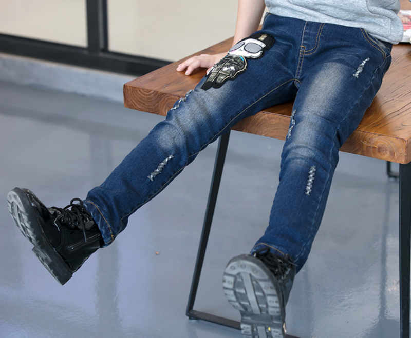 Boy's Jeans - Rip and Patch Style. Boy's,Cotton,Denim,Jeans,Patch,ripped