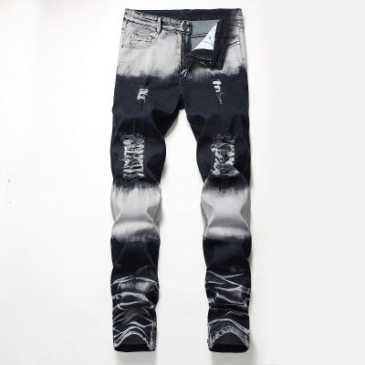 Men's Patch And Fade Jeans. Denim,Faded,Jeans,Patch