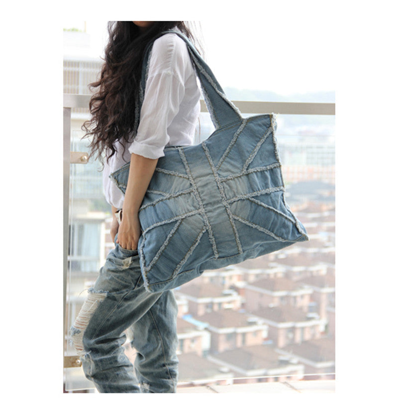 Denim 'Washed Rice' Bag. Bag,Cotton,Denim