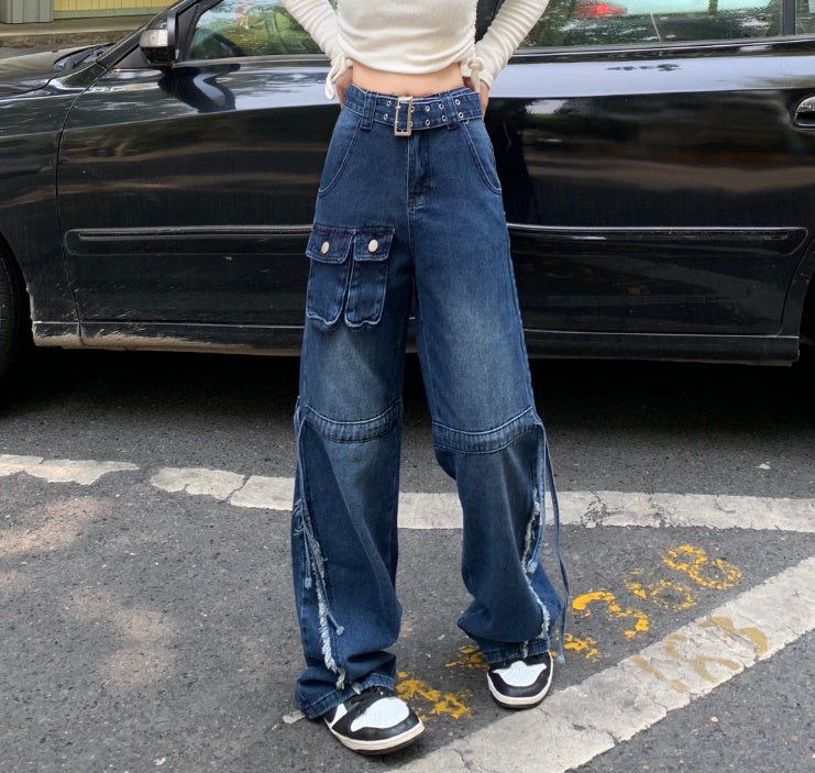 Vintage High Waist Loose Wide Leg Jeans.