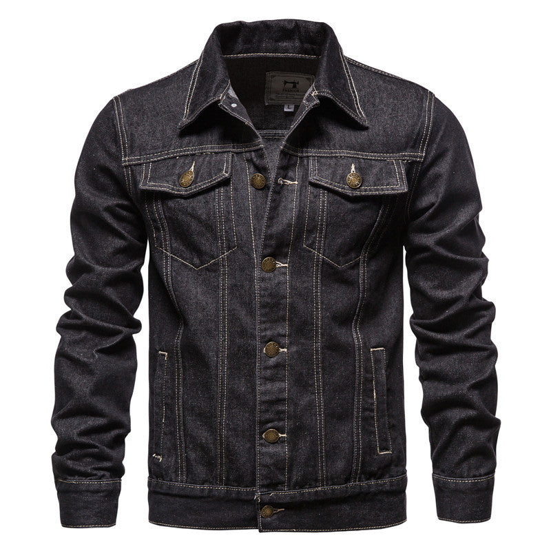 Men's Denim Jacket Cotton Casual Slim Fit. Cotton,Denim,Jacket