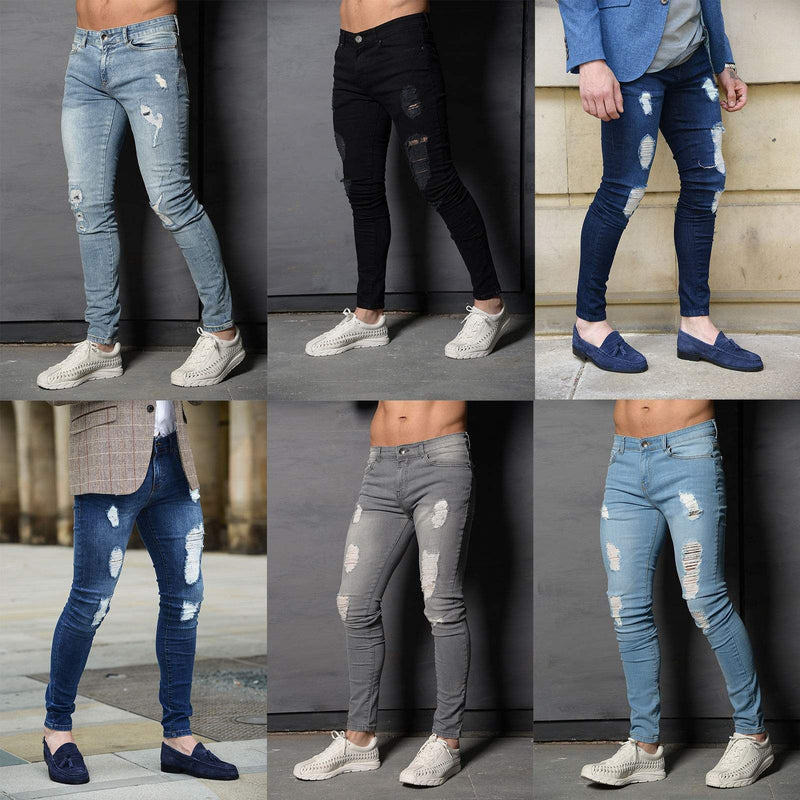 Jeans For Men - Spring Ripped Blue/Black/Grey. Denim,Jeans,ripped