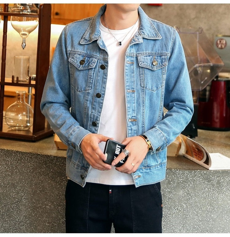 Men's Solid Color Denim jacket