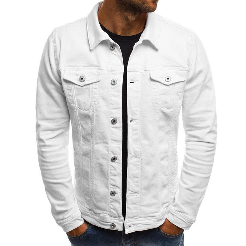 Casual Men's Denim Jacket Button Shirt. Cotton,Denim,Jacket,Shirt