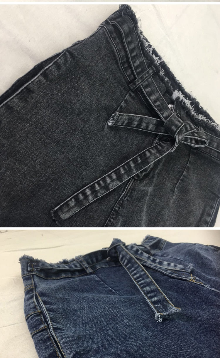 Women's Fringe Waist Jeans.