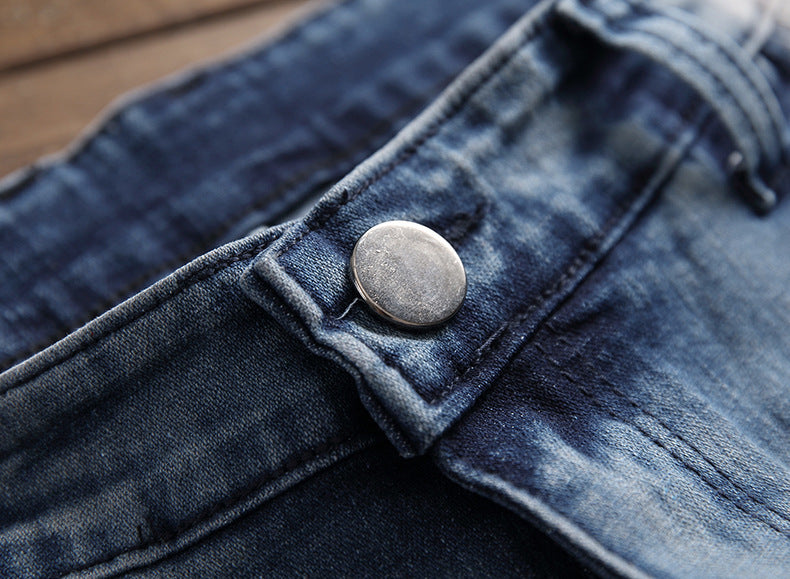 Men's Patch and Fade Jeans. Cotton,Denim,Faded,Jeans,Patch