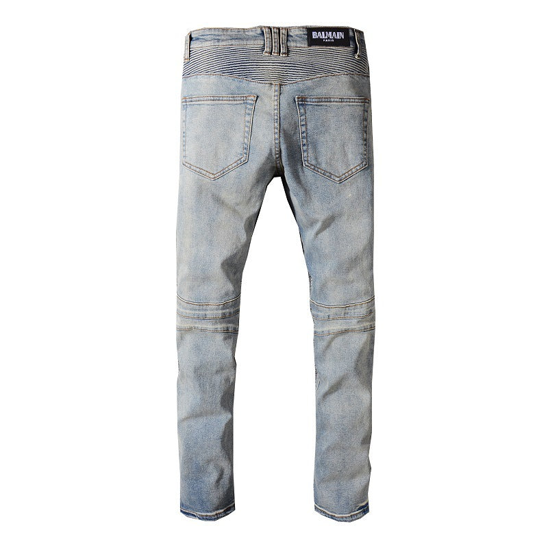 Biker Jeans. Biker,Denim,Faded,Jeans