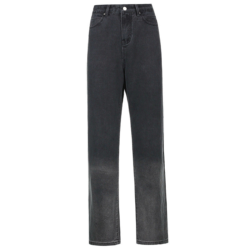 Vintage Gradient High-Rise Straight-Leg Jeans.