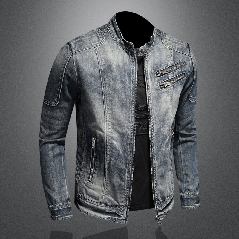 Men's Denim Jacket Plus Size Casual Fashion Slim Denim Jacket